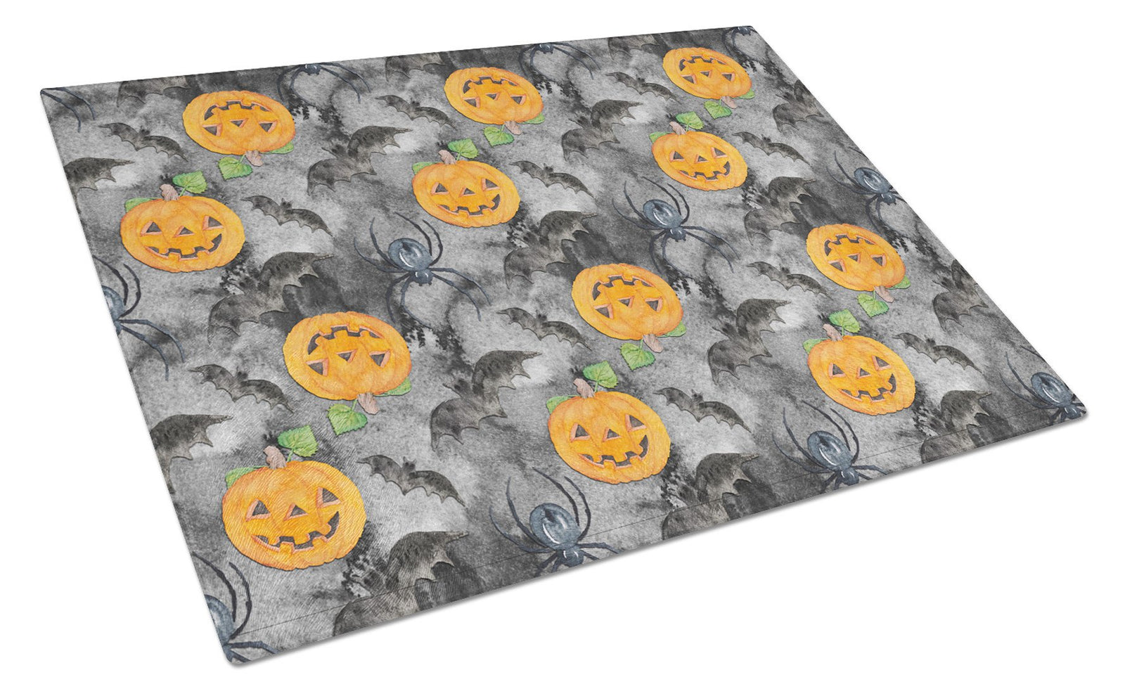 Watecolor Halloween Jack-O-Lantern Bats Glass Cutting Board Large BB7525LCB by Caroline's Treasures