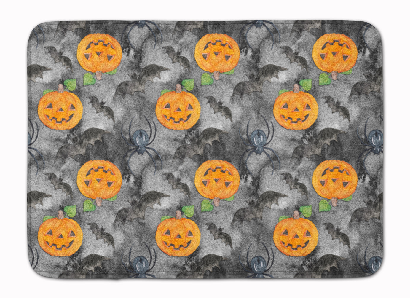 Watecolor Halloween Jack-O-Lantern Bats Machine Washable Memory Foam Mat BB7525RUG - the-store.com