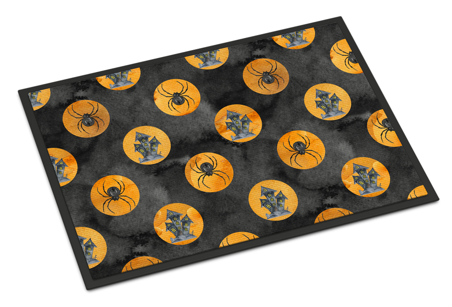 Watecolor Halloween Circles Indoor or Outdoor Mat 18x27 BB7529MAT - the-store.com