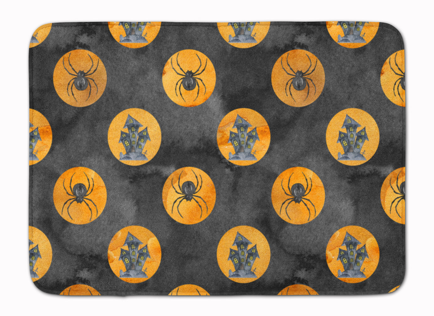 Watecolor Halloween Circles Machine Washable Memory Foam Mat BB7529RUG - the-store.com