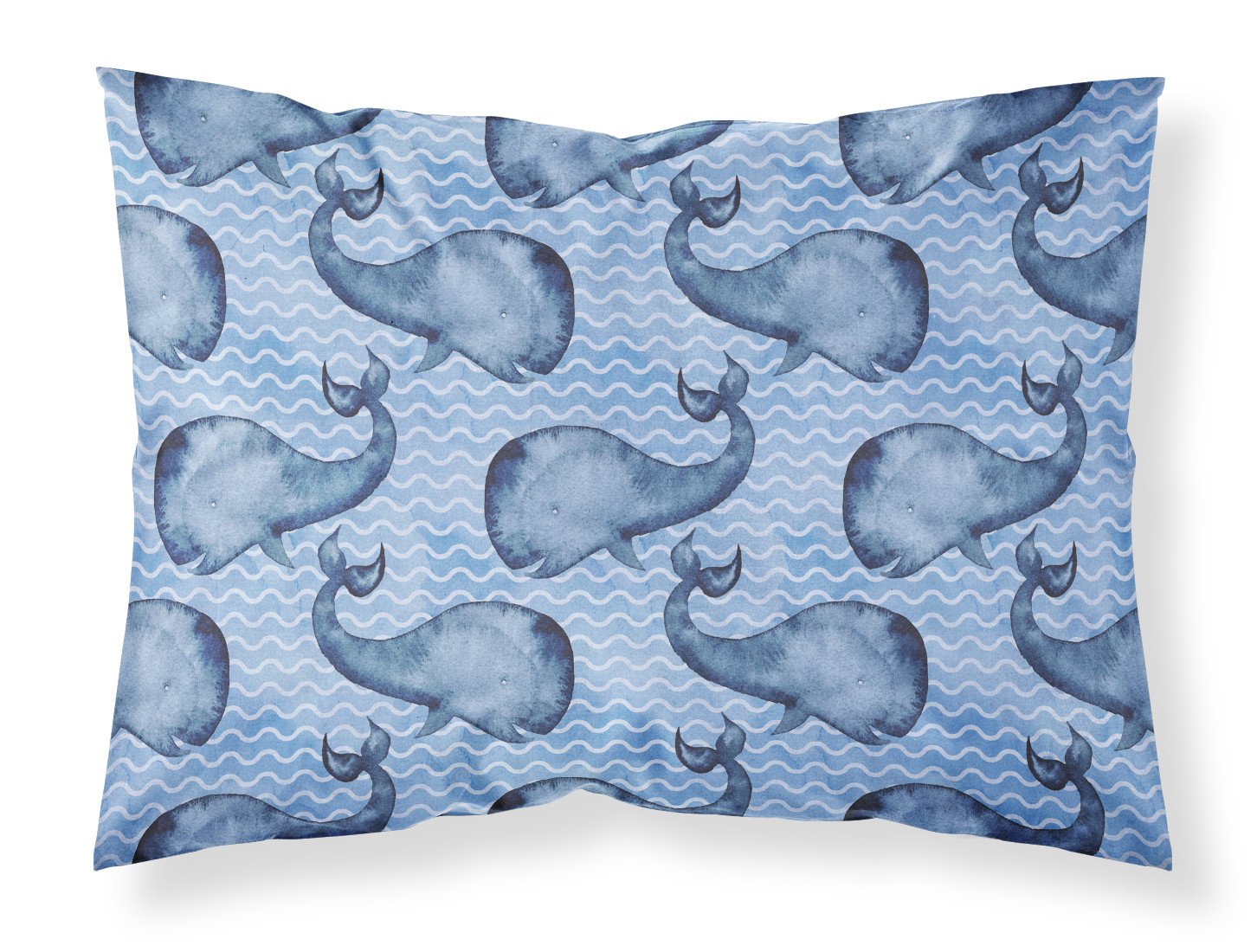 Beach Watercolor Whales Fabric Standard Pillowcase BB7535PILLOWCASE by Caroline's Treasures