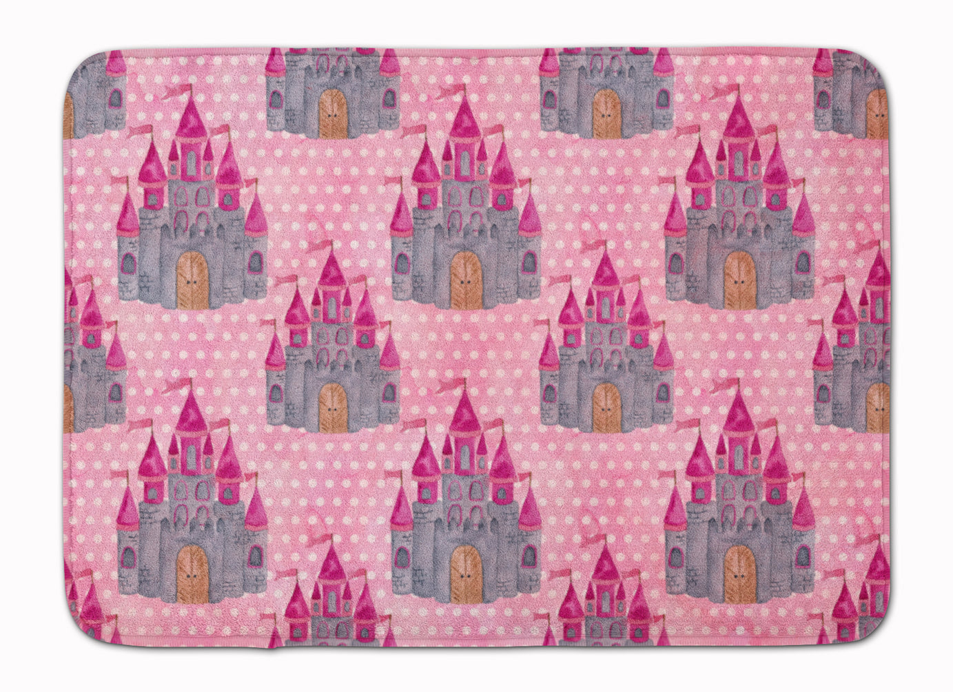 Watercolor Princess Castle Machine Washable Memory Foam Mat BB7549RUG - the-store.com