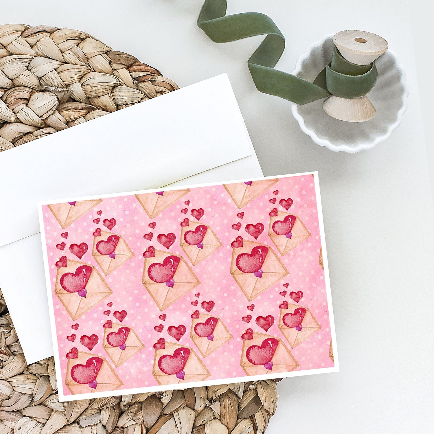 Buy this Watercolor Pink Love Letter Greeting Cards and Envelopes Pack of 8