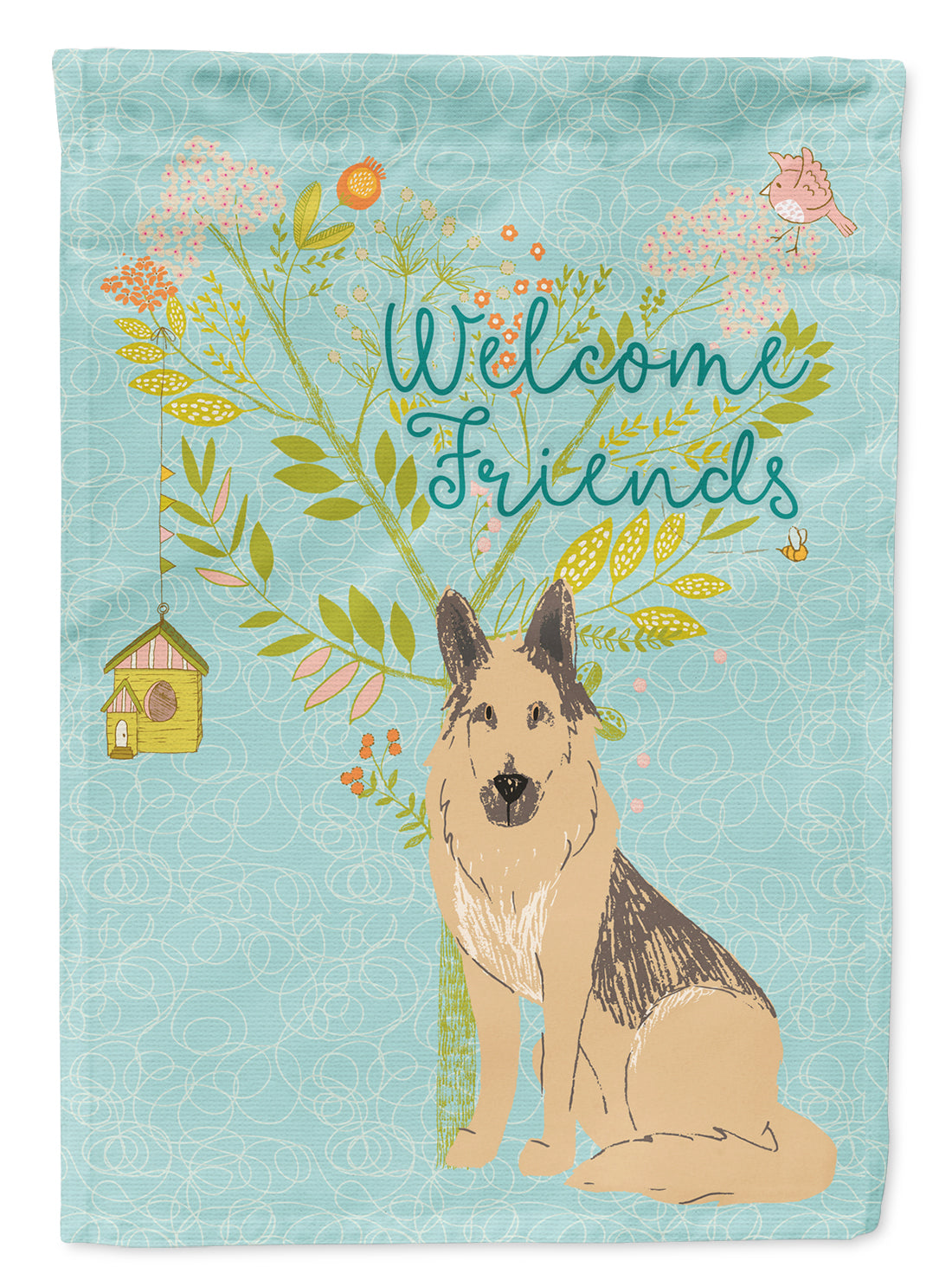 Welcome Friends German Shepherd Flag Garden Size BB7578GF  the-store.com.