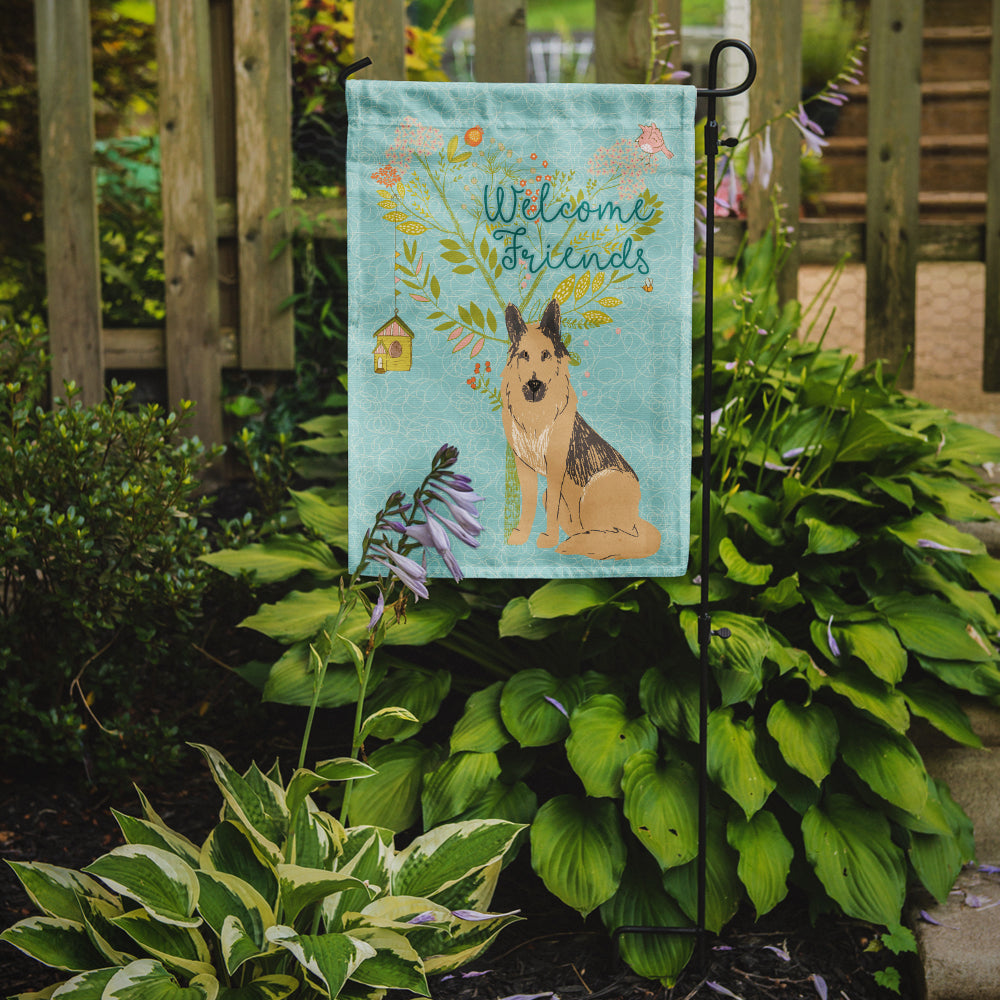 Welcome Friends German Shepherd Flag Garden Size BB7578GF  the-store.com.