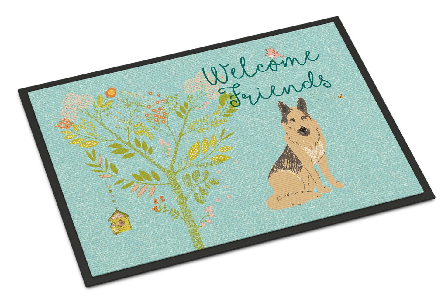 Welcome Friends German Shepherd Indoor or Outdoor Mat 24x36 BB7578JMAT by Caroline's Treasures