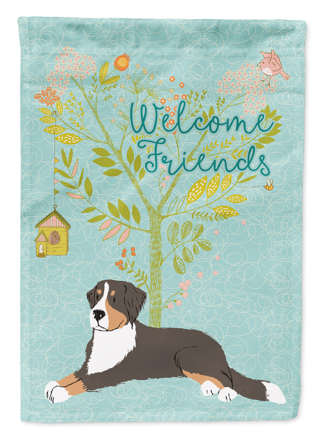 Welcome Friends Bernese Mountain Dog Flag Garden Size BB7579GF  the-store.com.