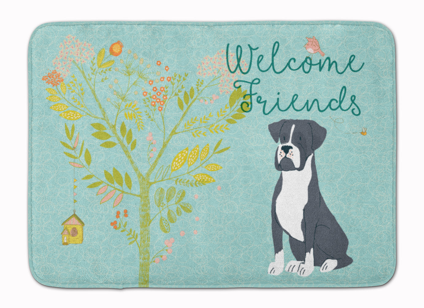 Welcome Friends Black Boxer Machine Washable Memory Foam Mat BB7581RUG - the-store.com