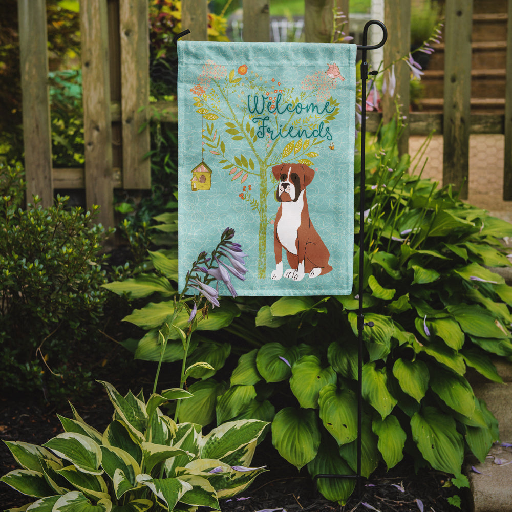 Welcome Friends Flashy Fawn Boxer Flag Garden Size BB7582GF  the-store.com.
