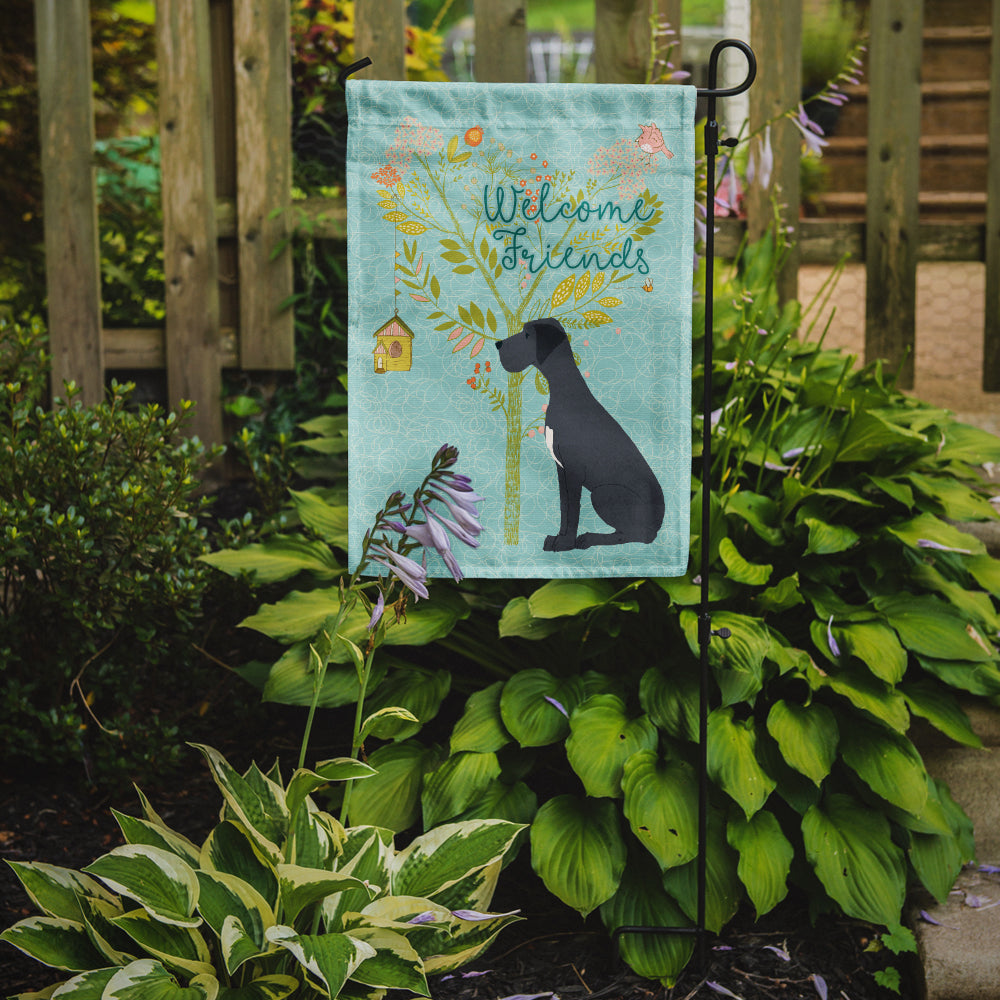 Welcome Friends Black Great Dane Flag Garden Size BB7587GF  the-store.com.