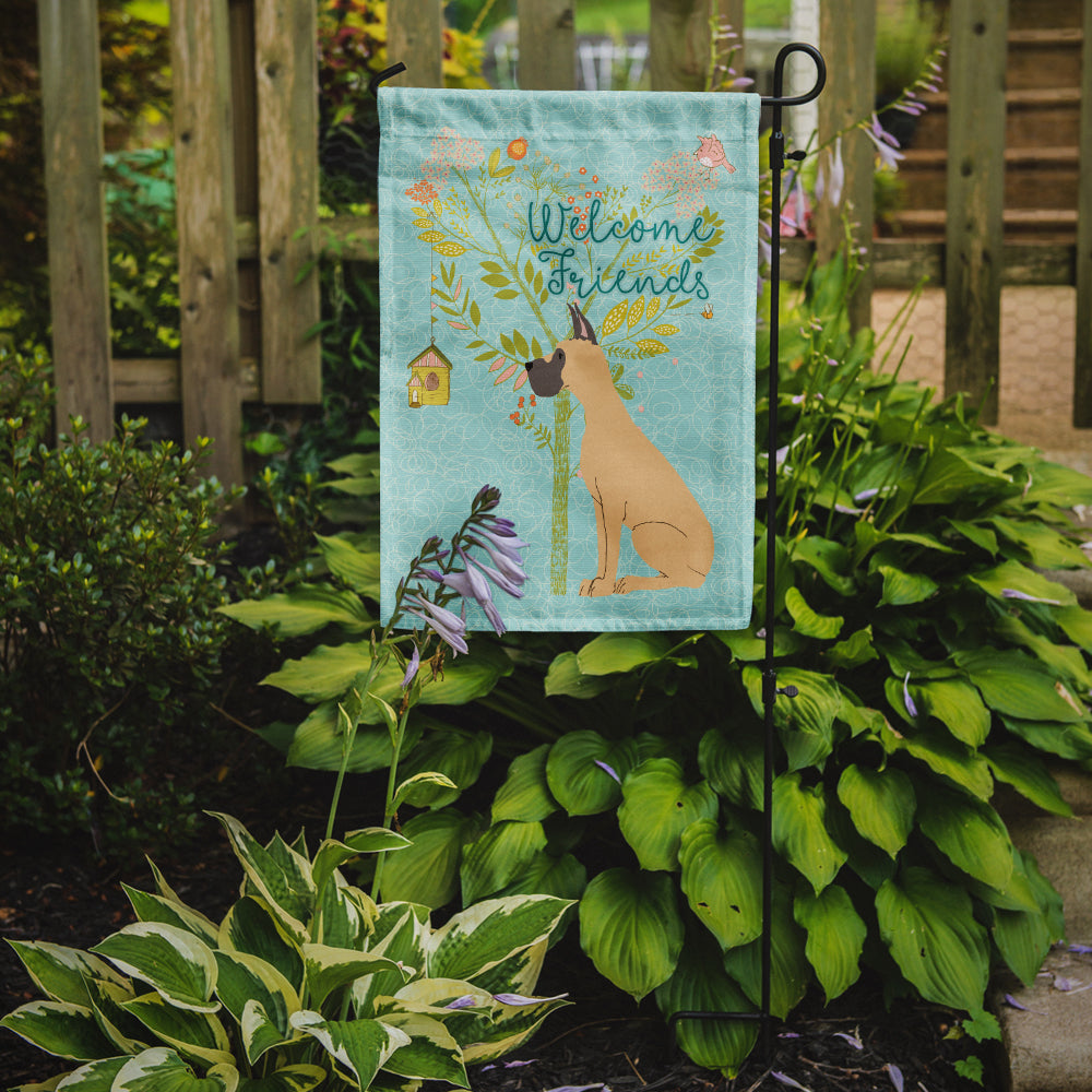 Welcome Friends Fawn Great Dane Cropped Ears Flag Garden Size BB7589GF  the-store.com.