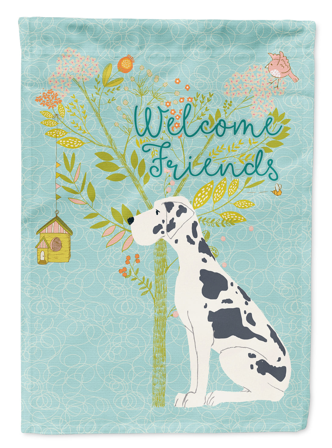 Welcome Friends Harlequin Great Dane Flag Garden Size BB7590GF  the-store.com.