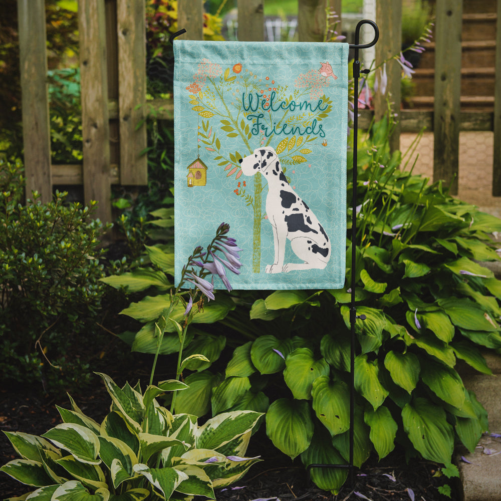 Welcome Friends Harlequin Great Dane Flag Garden Size BB7590GF  the-store.com.