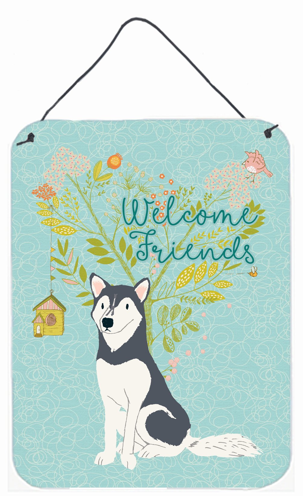 Welcome Friends Siberian Husky Wall or Door Hanging Prints BB7594DS1216 by Caroline's Treasures