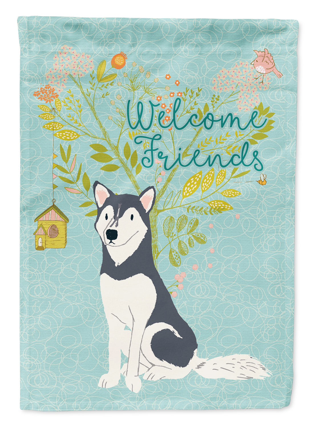 Welcome Friends Siberian Husky Flag Garden Size BB7594GF  the-store.com.