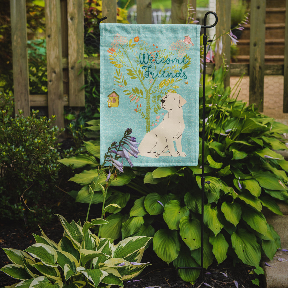 Welcome Friends Yellow Labrador Retriever Flag Garden Size BB7596GF  the-store.com.