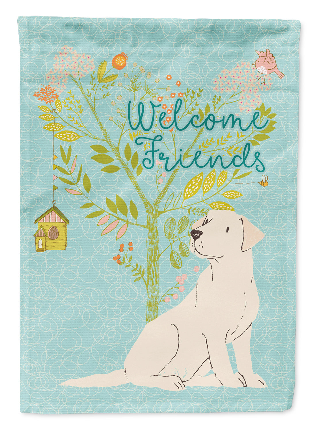 Welcome Friends Yellow Labrador Retriever Flag Garden Size BB7596GF  the-store.com.