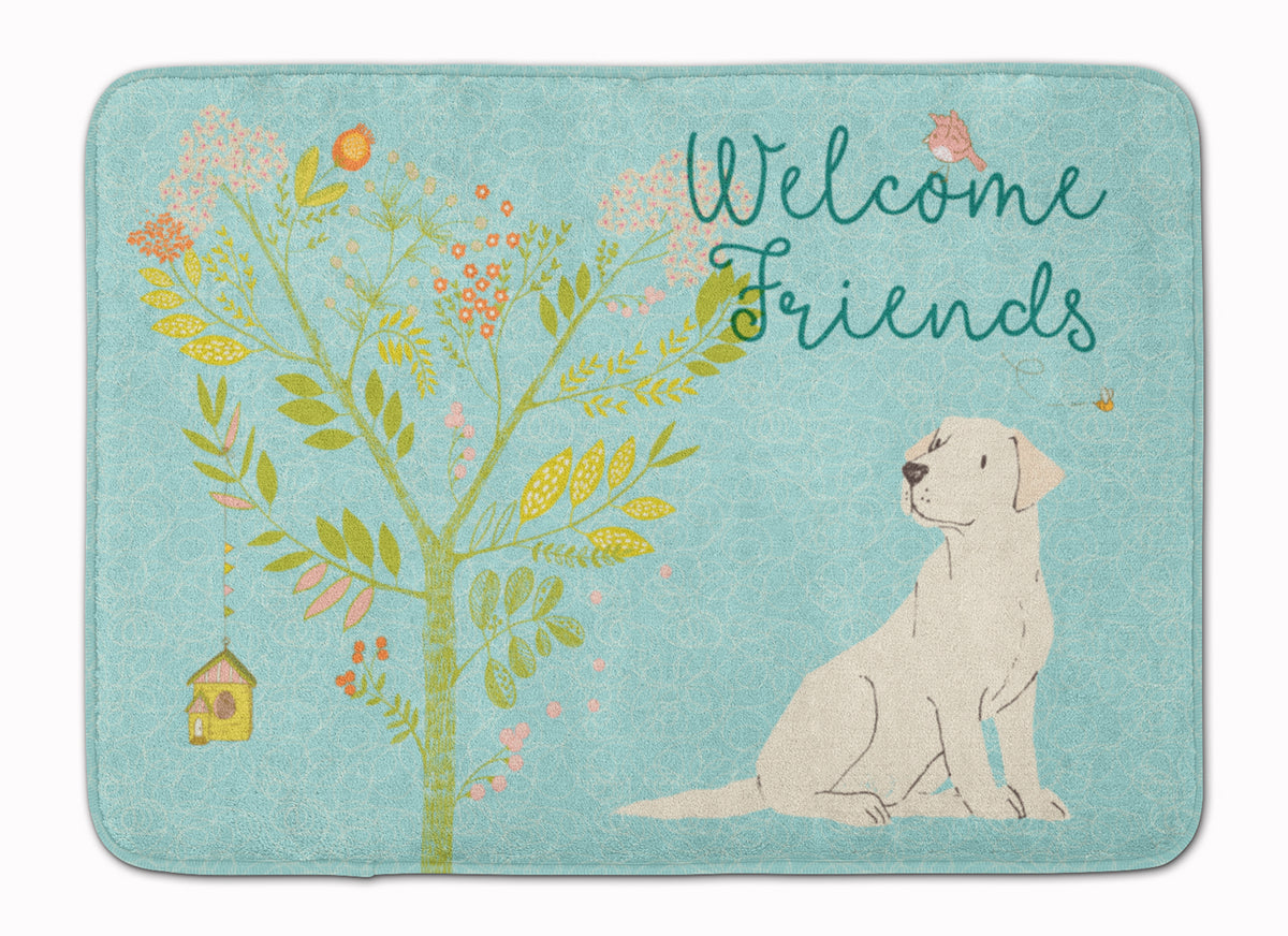 Welcome Friends Yellow Labrador Retriever Machine Washable Memory Foam Mat BB7596RUG - the-store.com