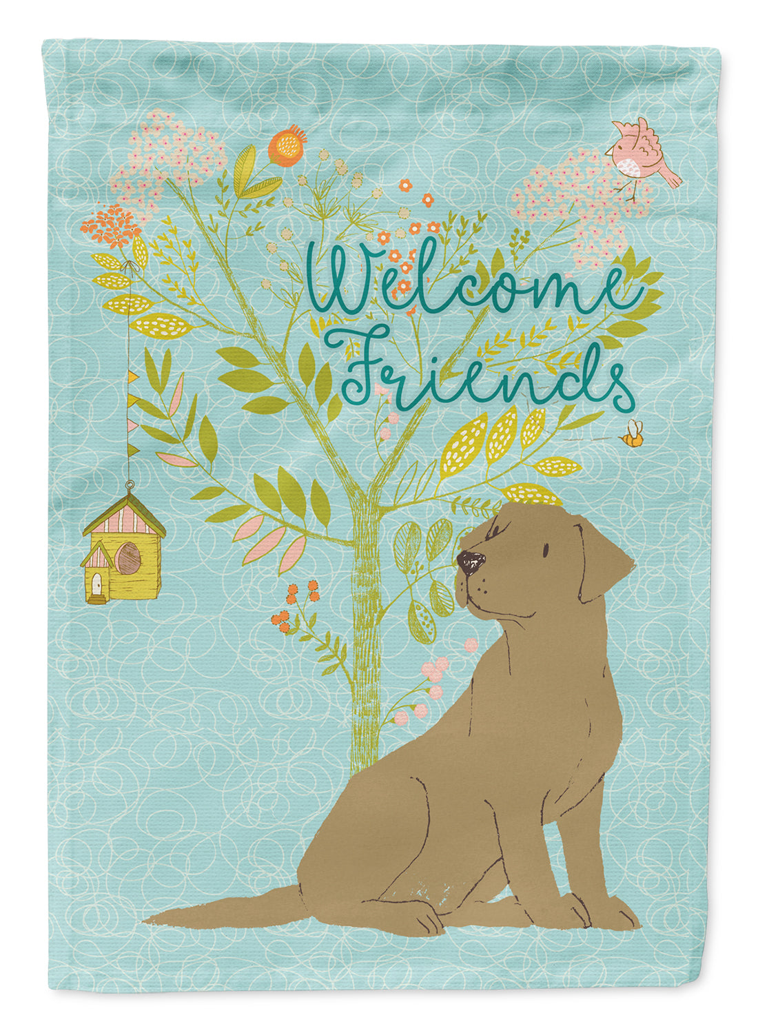 Welcome Friends Chocolate Labrador Retriever Flag Garden Size BB7597GF  the-store.com.