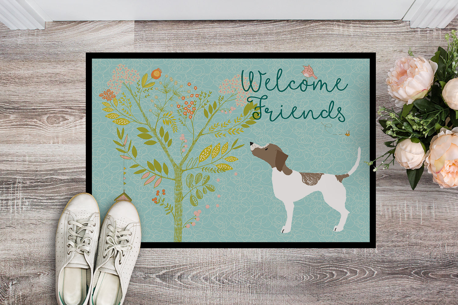 Welcome Friends Pointer Indoor or Outdoor Mat 18x27 BB7598MAT - the-store.com