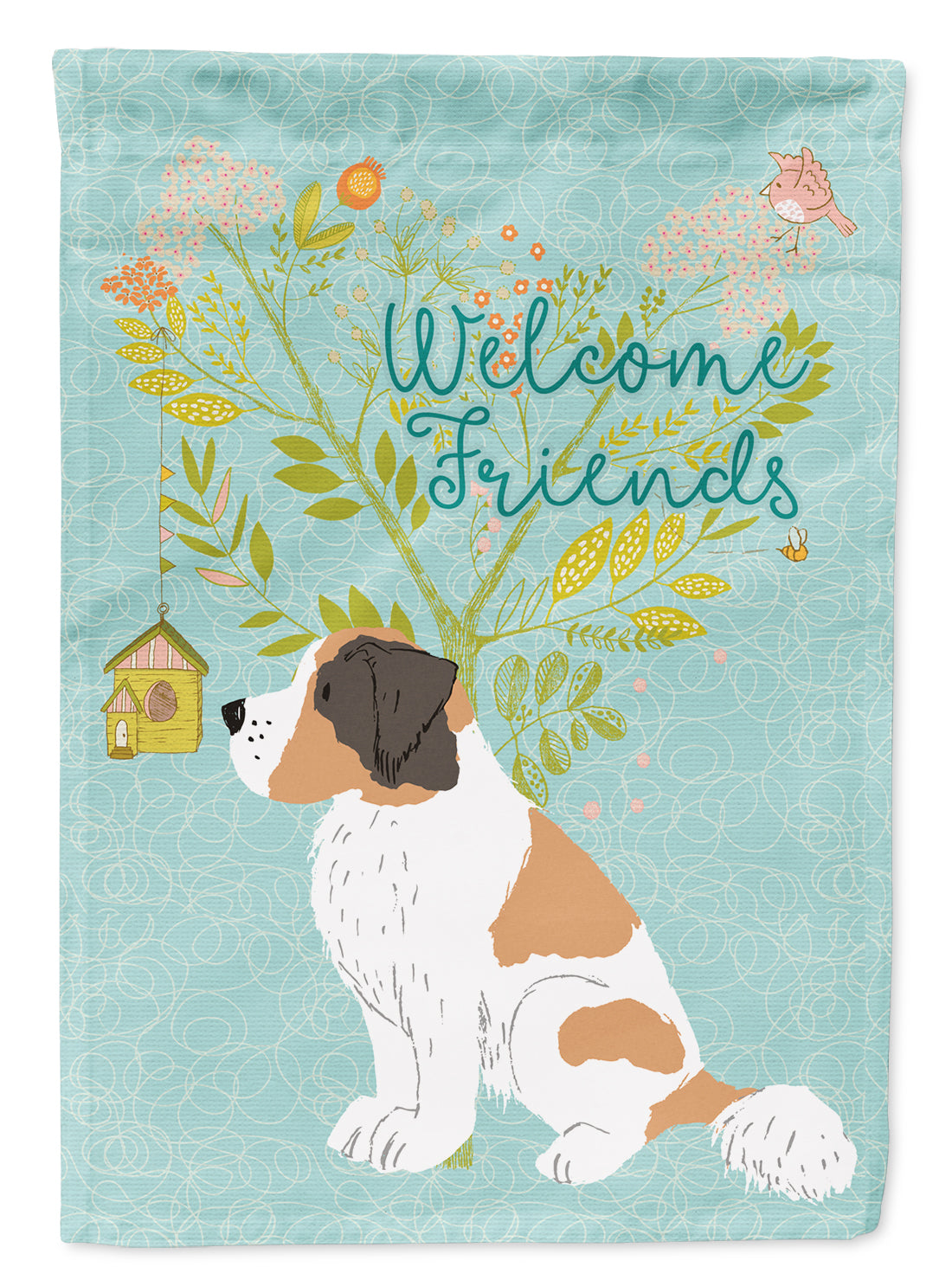 Welcome Friends Saint Bernard Flag Garden Size BB7599GF  the-store.com.