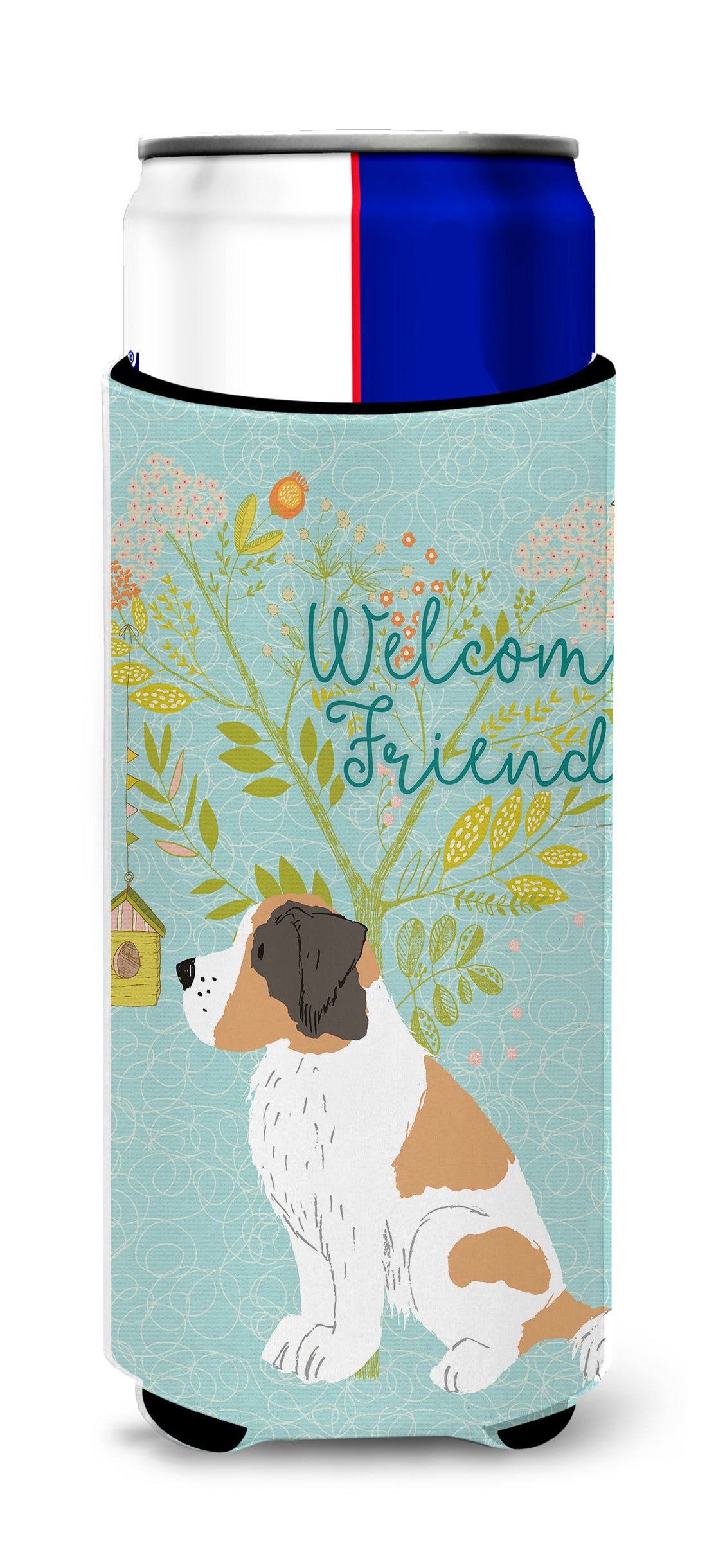 Welcome Friends Saint Bernard  Ultra Hugger for slim cans BB7599MUK  the-store.com.