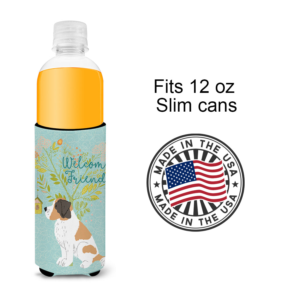 Welcome Friends Saint Bernard  Ultra Hugger for slim cans BB7599MUK  the-store.com.