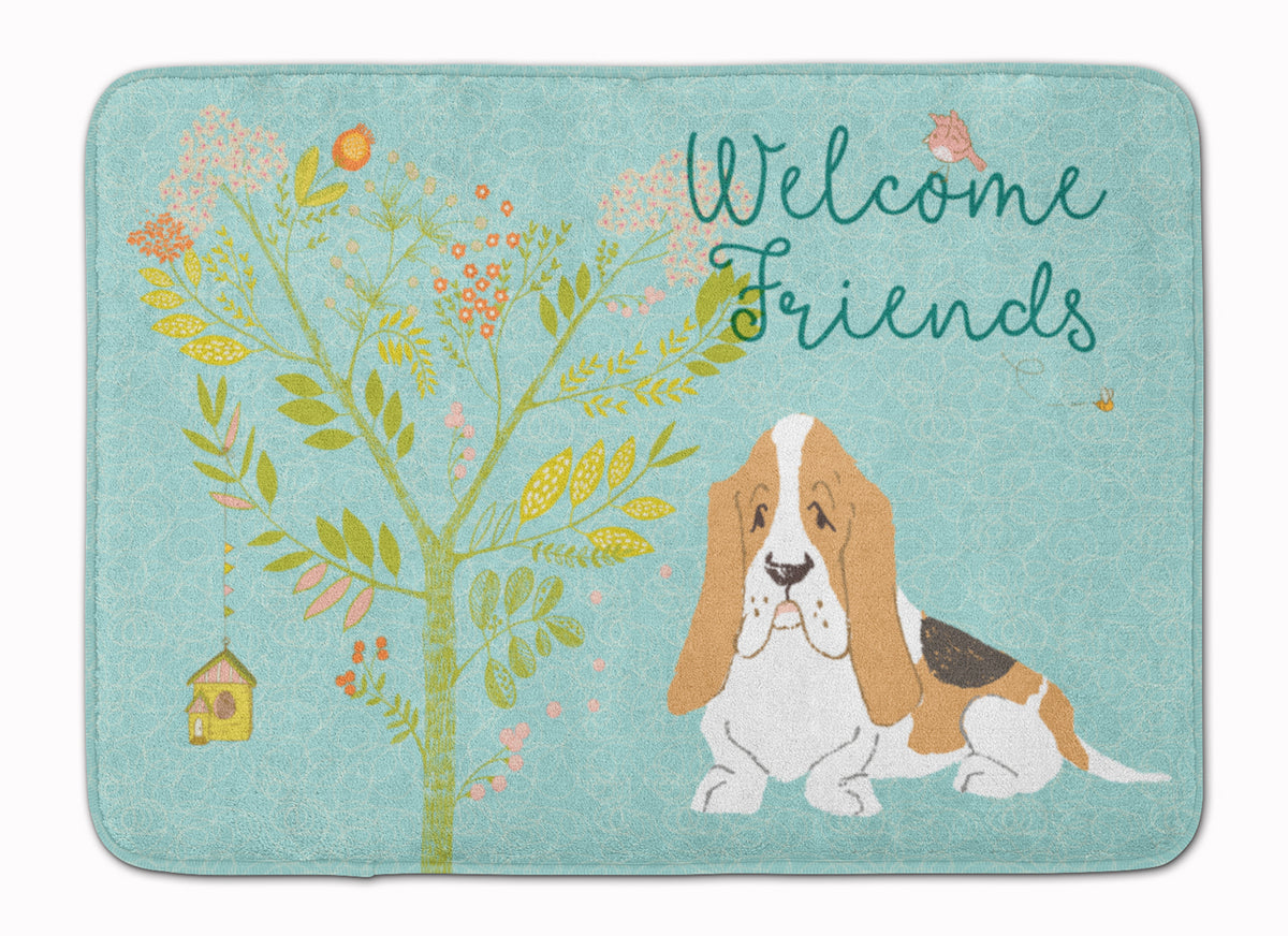 Welcome Friends Basset Hound Machine Washable Memory Foam Mat BB7600RUG - the-store.com