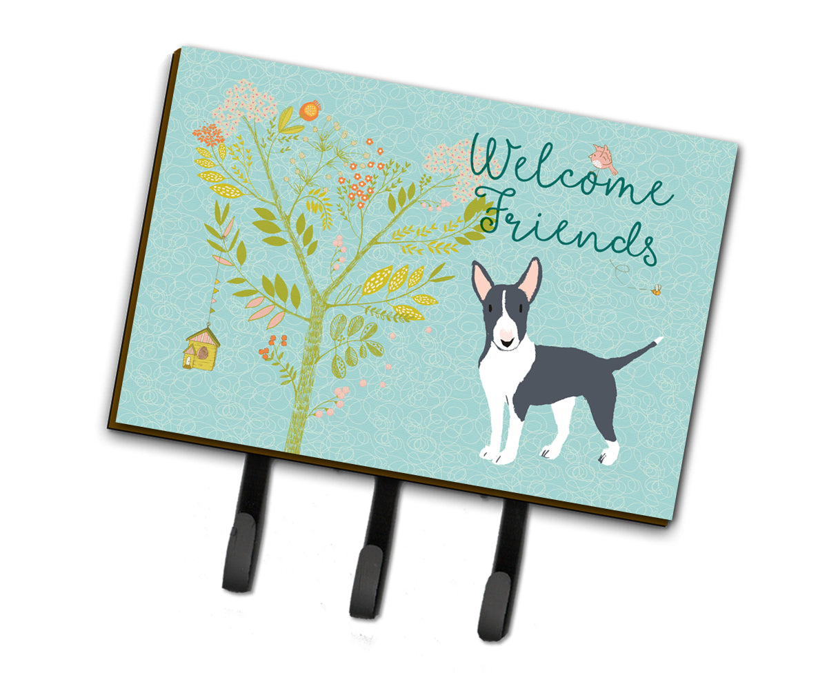 Welcome Friends Black Bull Terrier Leash or Key Holder BB7604TH68  the-store.com.