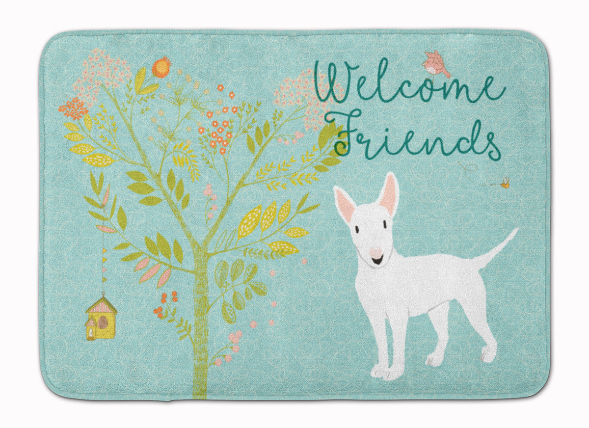 Welcome Friends White Bull Terrier Machine Washable Memory Foam Mat BB7606RUG - the-store.com