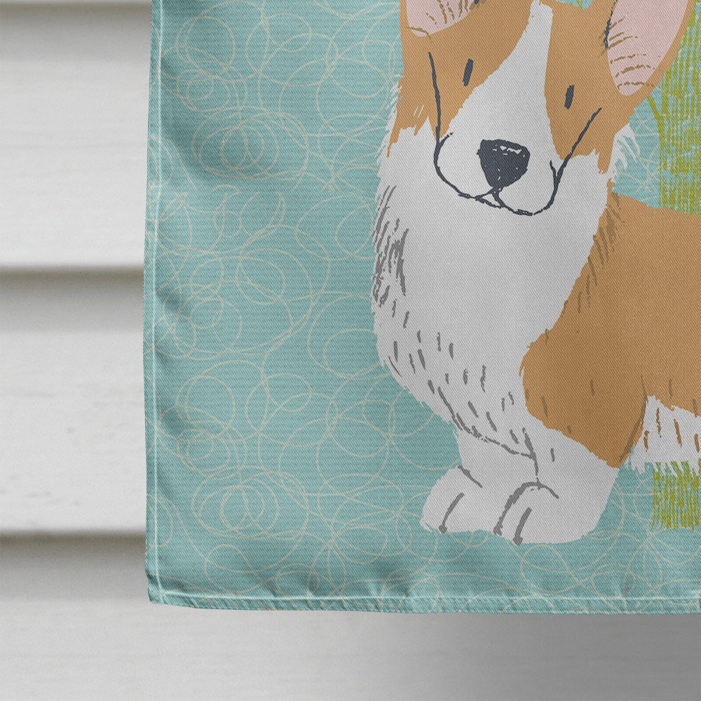 Welcome Friends Cardigan Welsh Corgi Tricolor Flag Canvas House Size BB7611CHF  the-store.com.