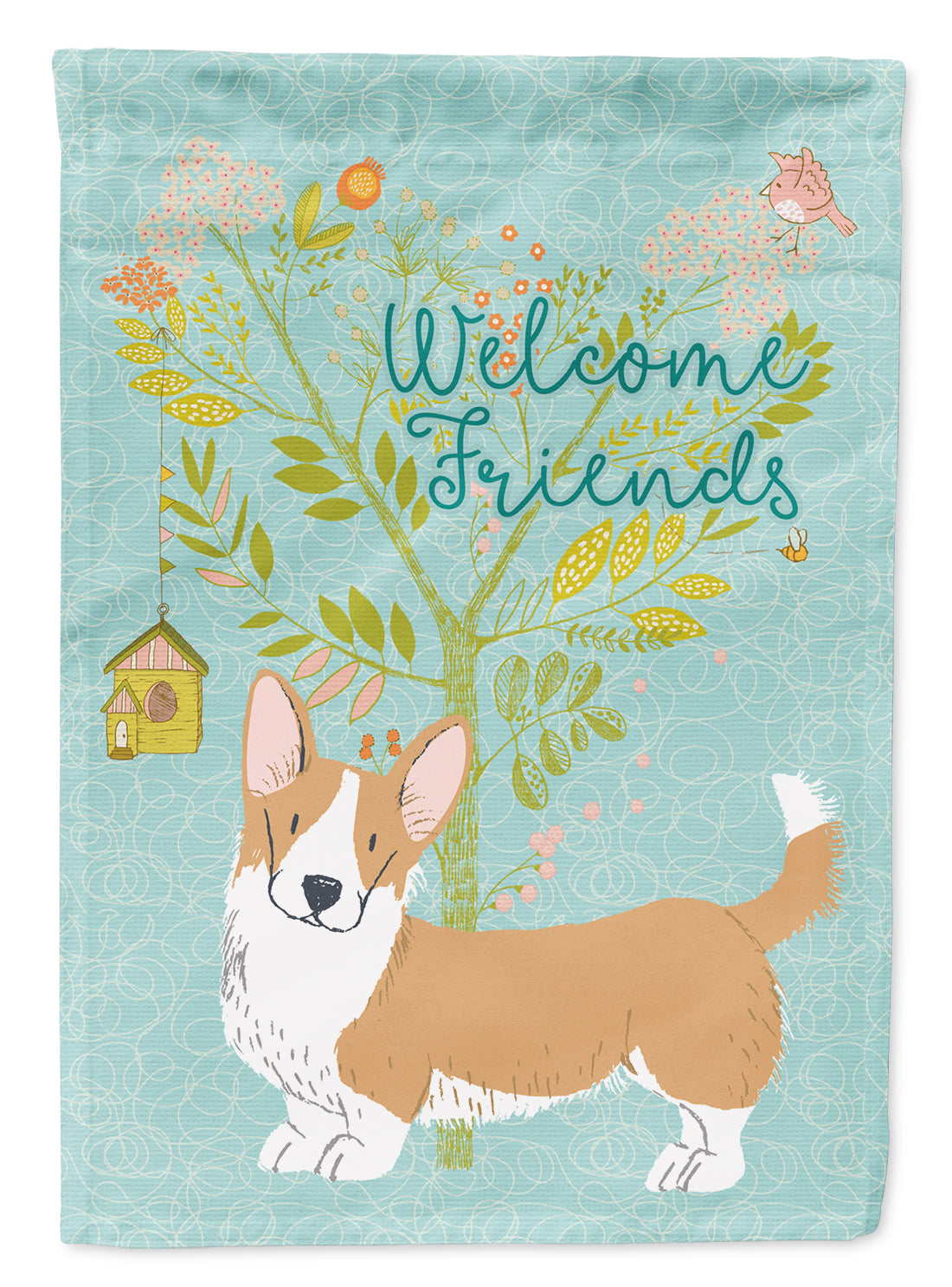 Welcome Friends Cardigan Welsh Corgi Tricolor Flag Garden Size BB7611GF  the-store.com.