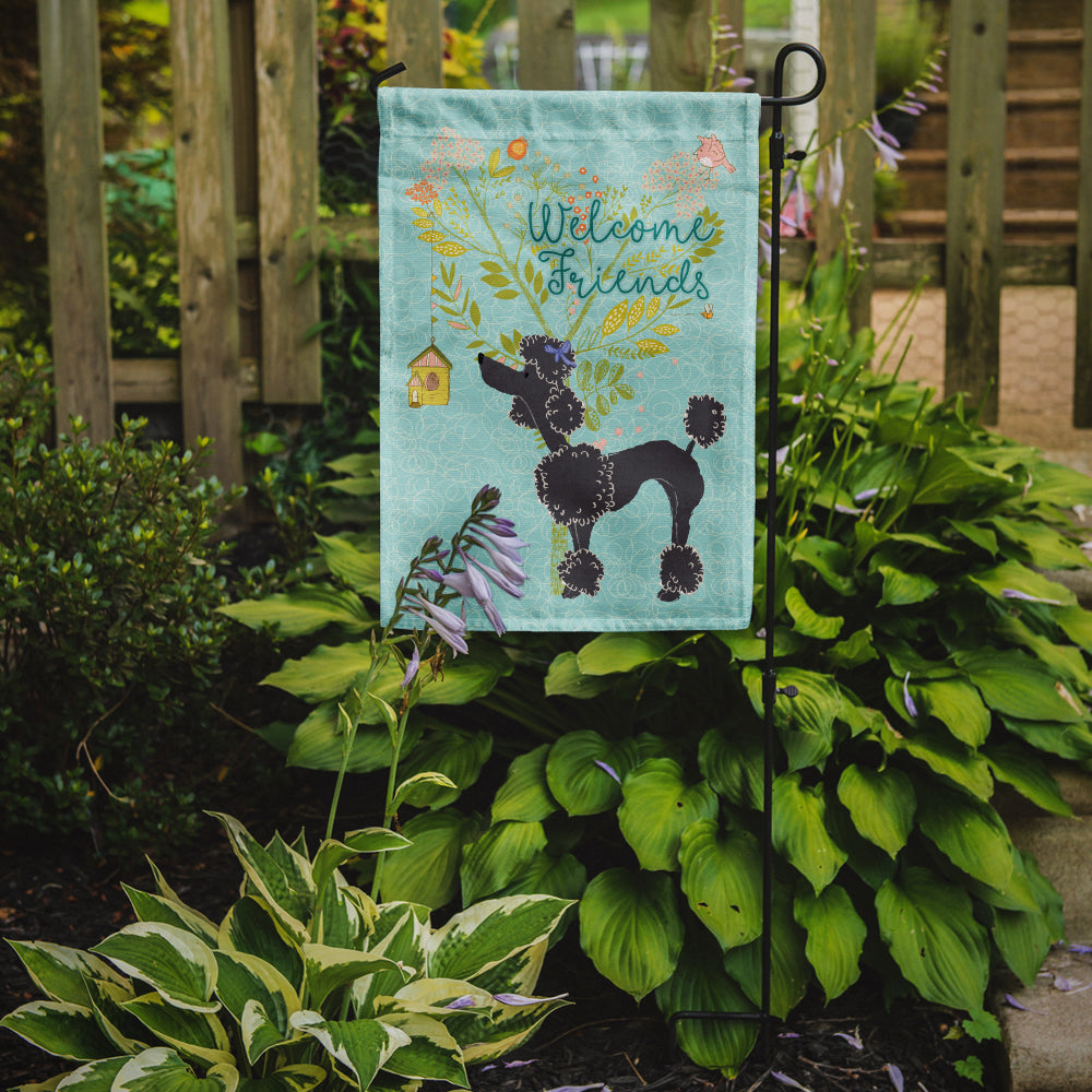 Welcome Friends Black Poodle Flag Garden Size BB7615GF  the-store.com.