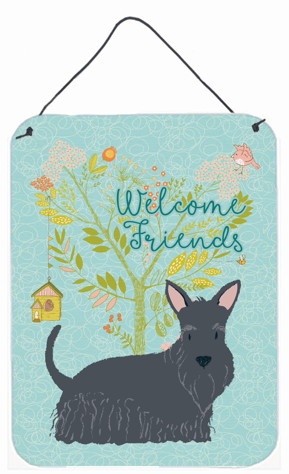 Welcome Friends Scottish Terrier Wall or Door Hanging Prints BB7616DS1216 by Caroline's Treasures