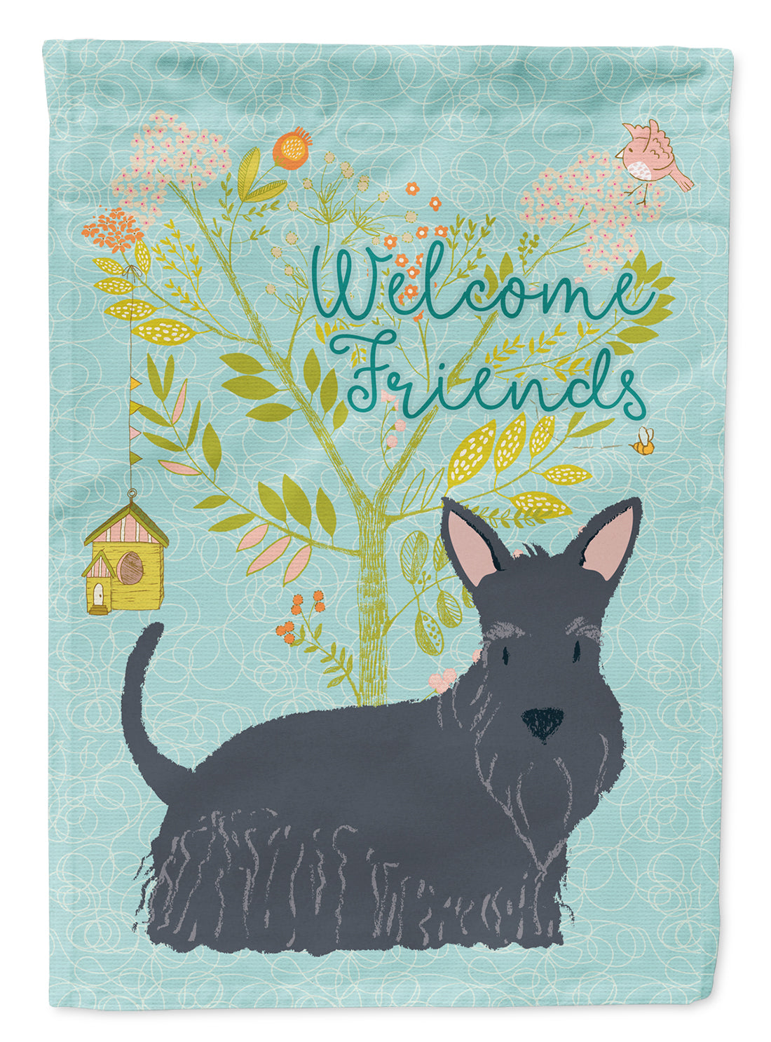 Welcome Friends Scottish Terrier Flag Garden Size BB7616GF  the-store.com.