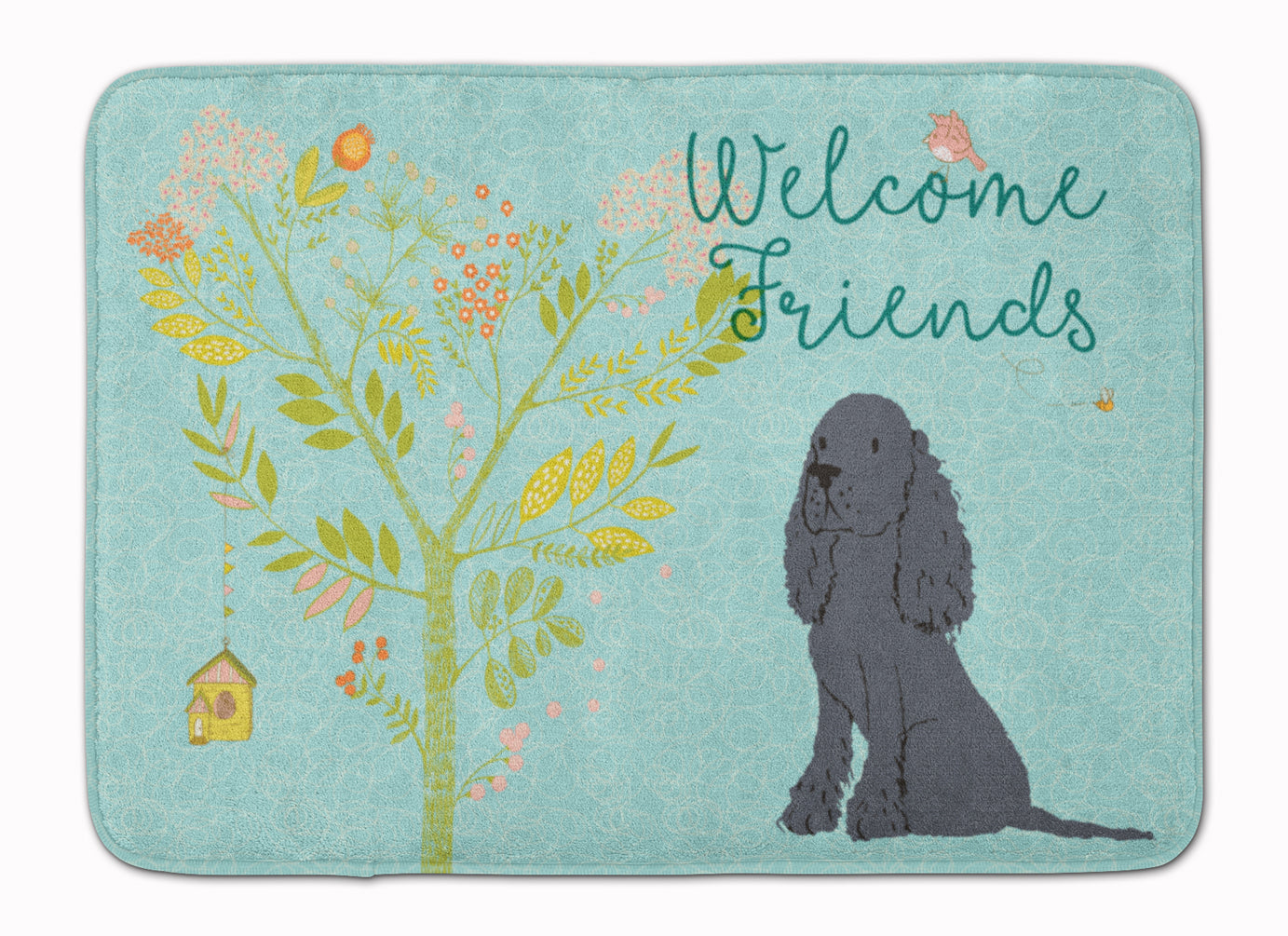 Welcome Friends Black Cocker Spaniel Machine Washable Memory Foam Mat BB7618RUG - the-store.com