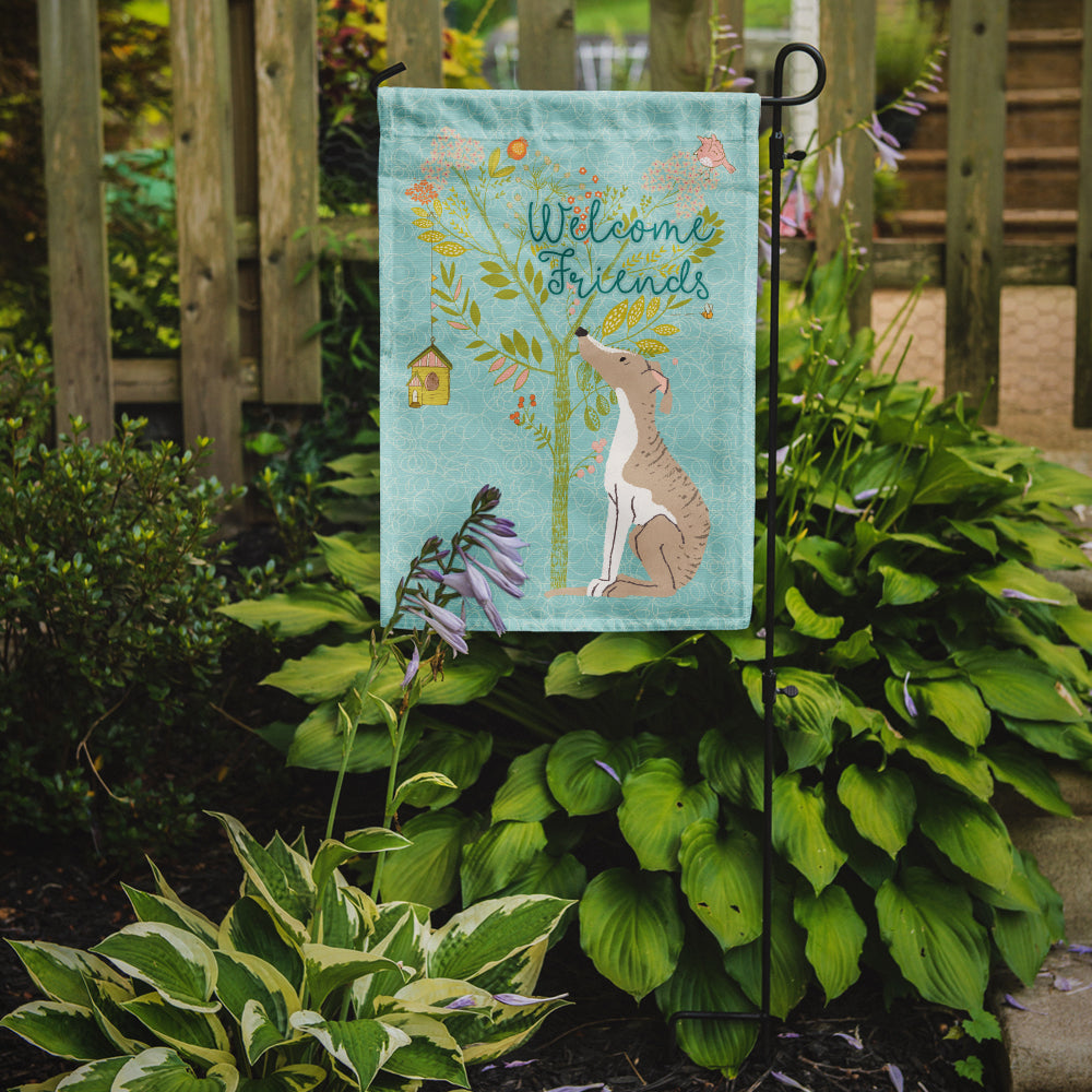 Welcome Friends Whippet Flag Garden Size BB7626GF  the-store.com.