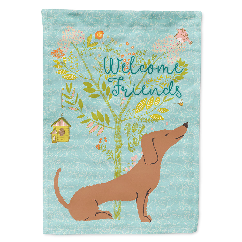 Welcome Friends Red Dachshund Flag Canvas House Size BB7631CHF  the-store.com.