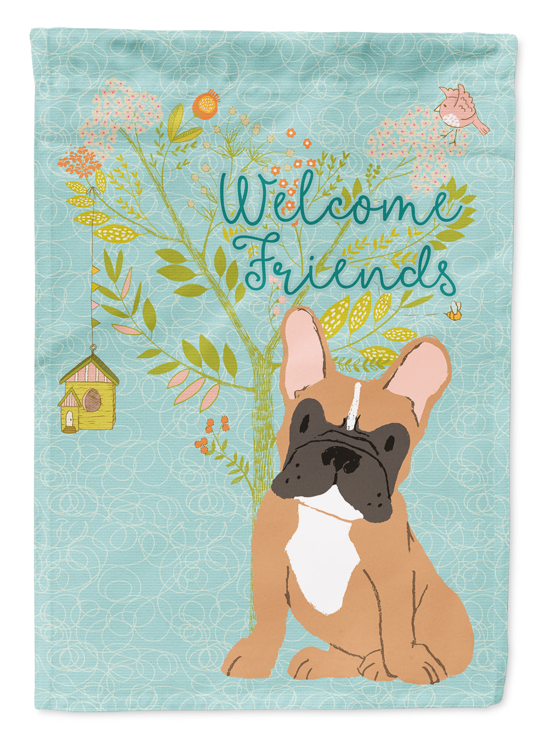 Welcome Friends Fawn French Bulldog Flag Garden Size BB7633GF  the-store.com.