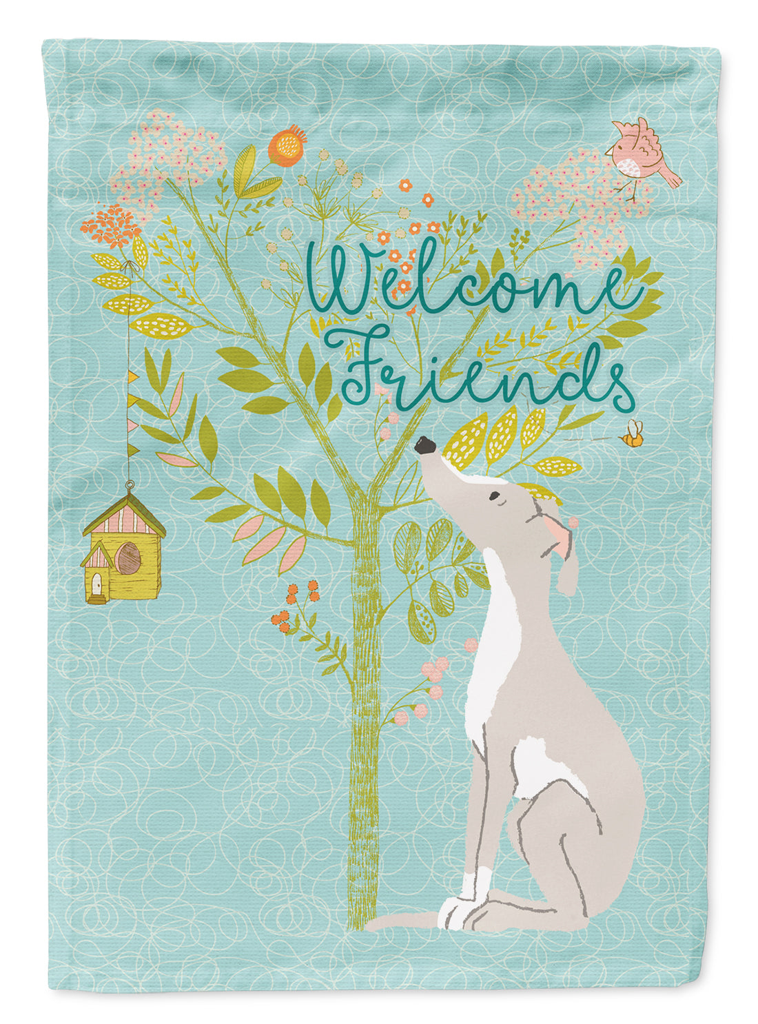 Welcome Friends Italian Greyhound Flag Garden Size BB7636GF  the-store.com.