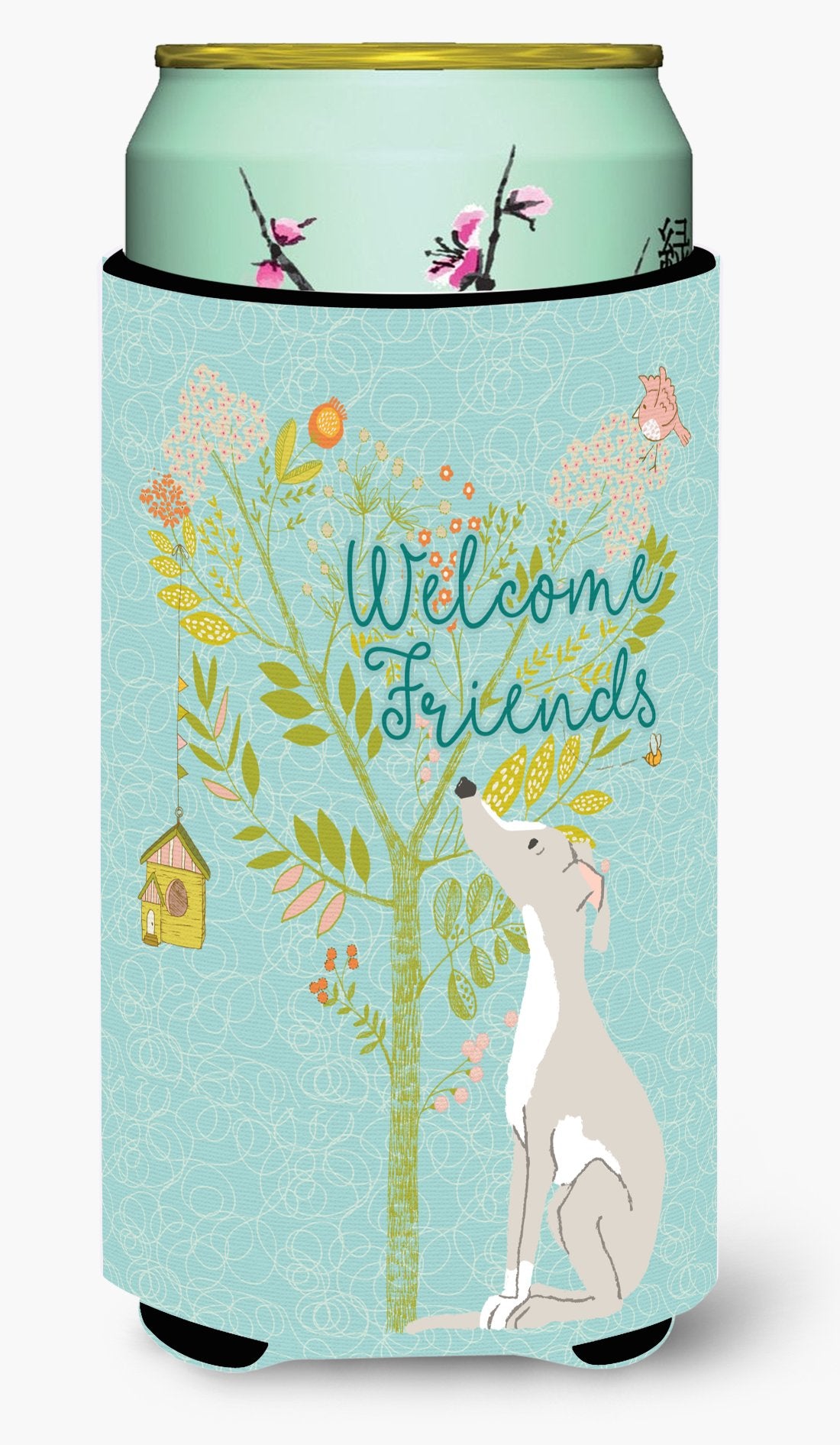 Welcome Friends Italian Greyhound Tall Boy Beverage Insulator Hugger BB7636TBC by Caroline&#39;s Treasures