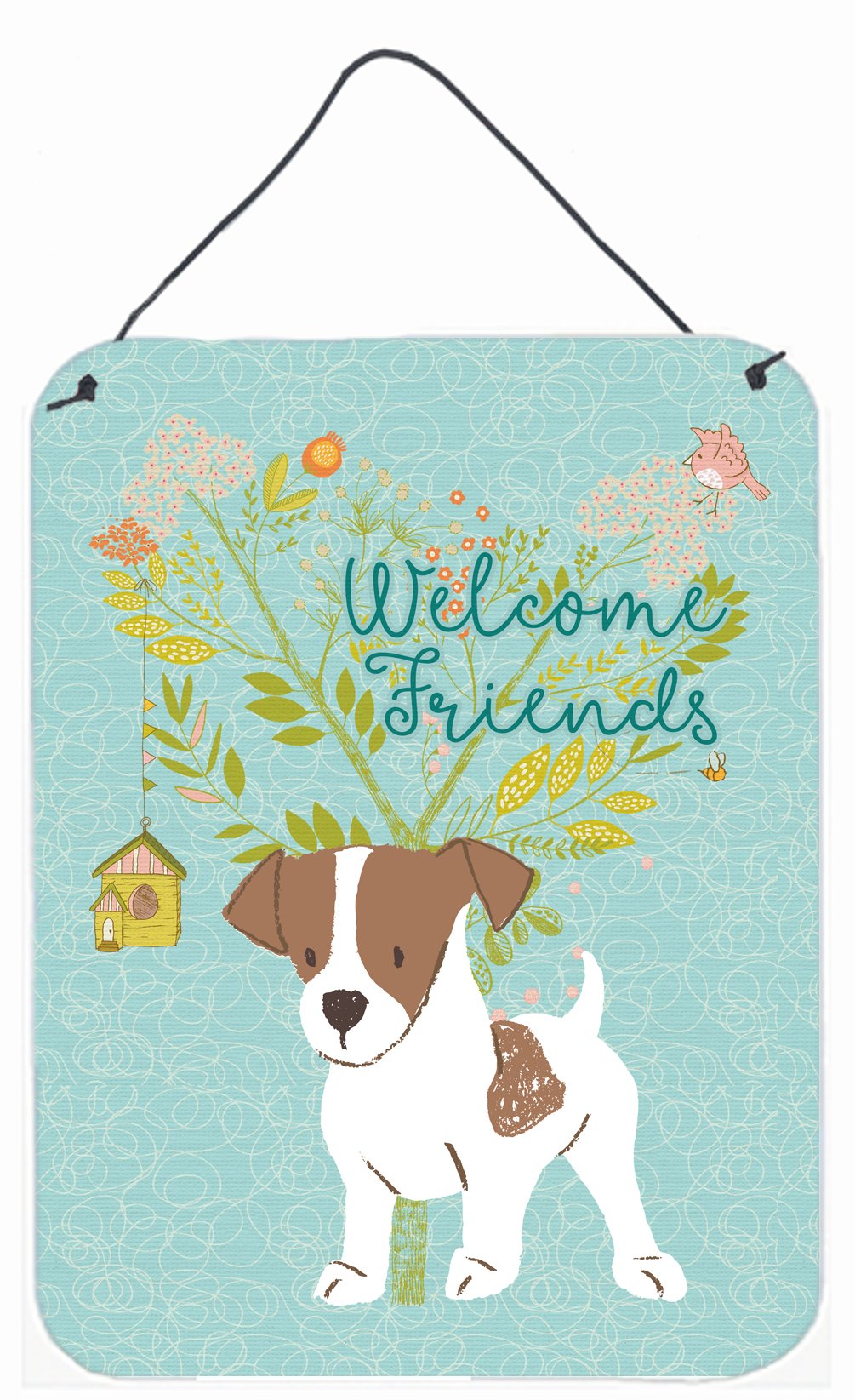 Welcome Friends Jack Russell Terrier Puppy Wall or Door Hanging Prints BB7638DS1216 by Caroline's Treasures