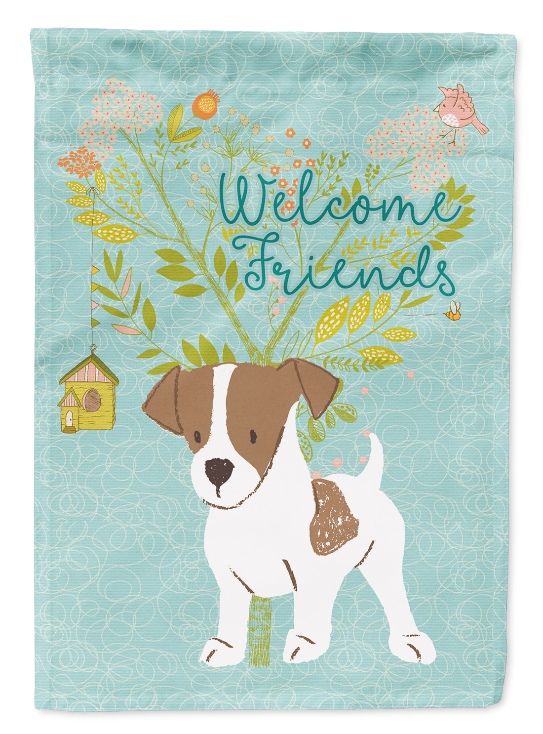 Welcome Friends Jack Russell Terrier Puppy Flag Garden Size BB7638GF  the-store.com.