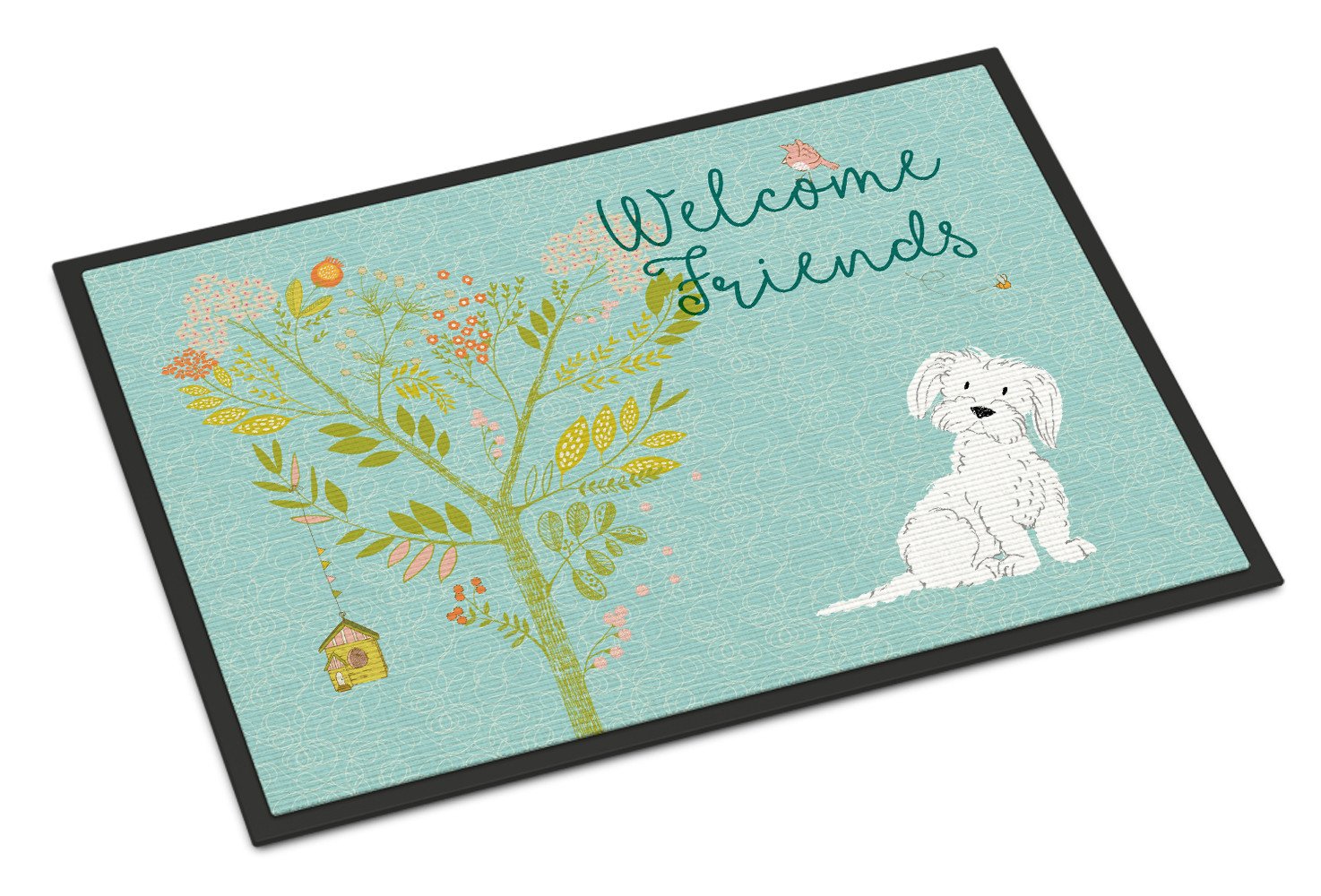 Welcome Friends Maltese Indoor or Outdoor Mat 24x36 BB7639JMAT by Caroline's Treasures