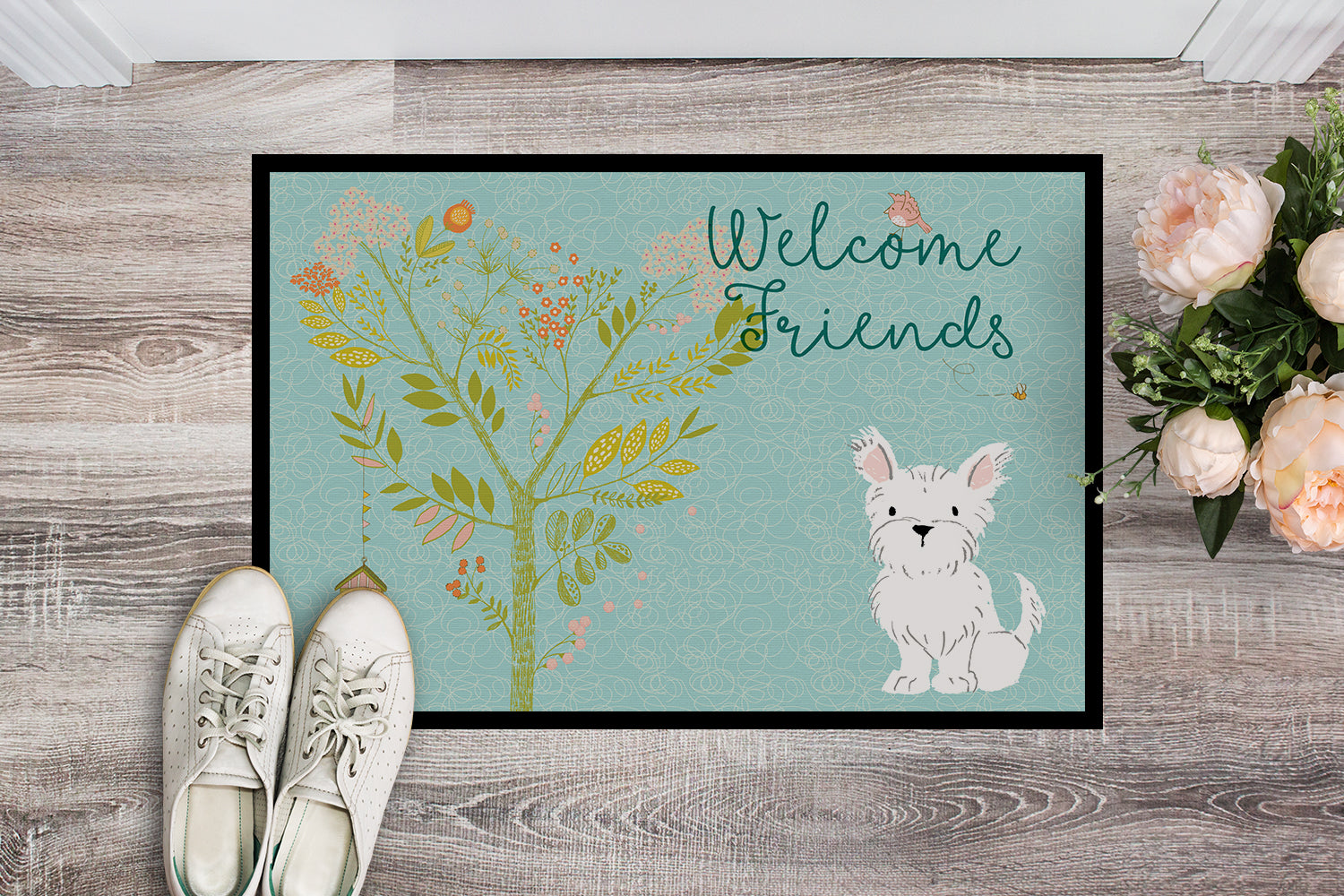 Welcome Friends Westie Indoor or Outdoor Mat 18x27 BB7640MAT - the-store.com