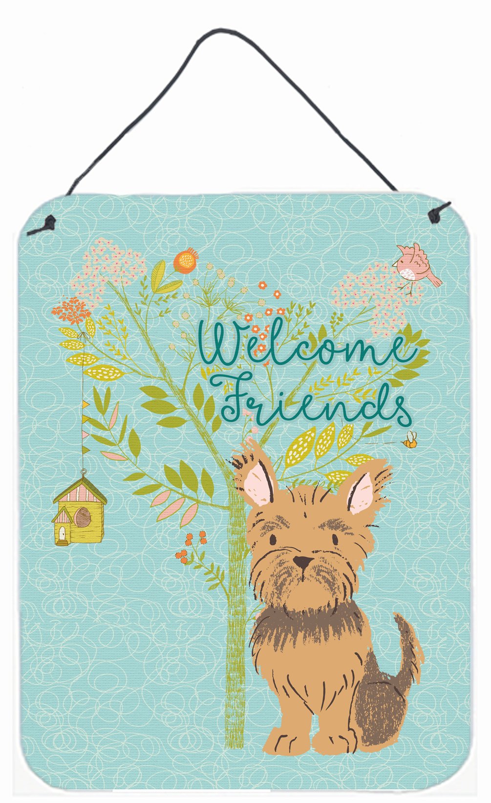 Welcome Friends Yorkie Wall or Door Hanging Prints BB7641DS1216 by Caroline's Treasures