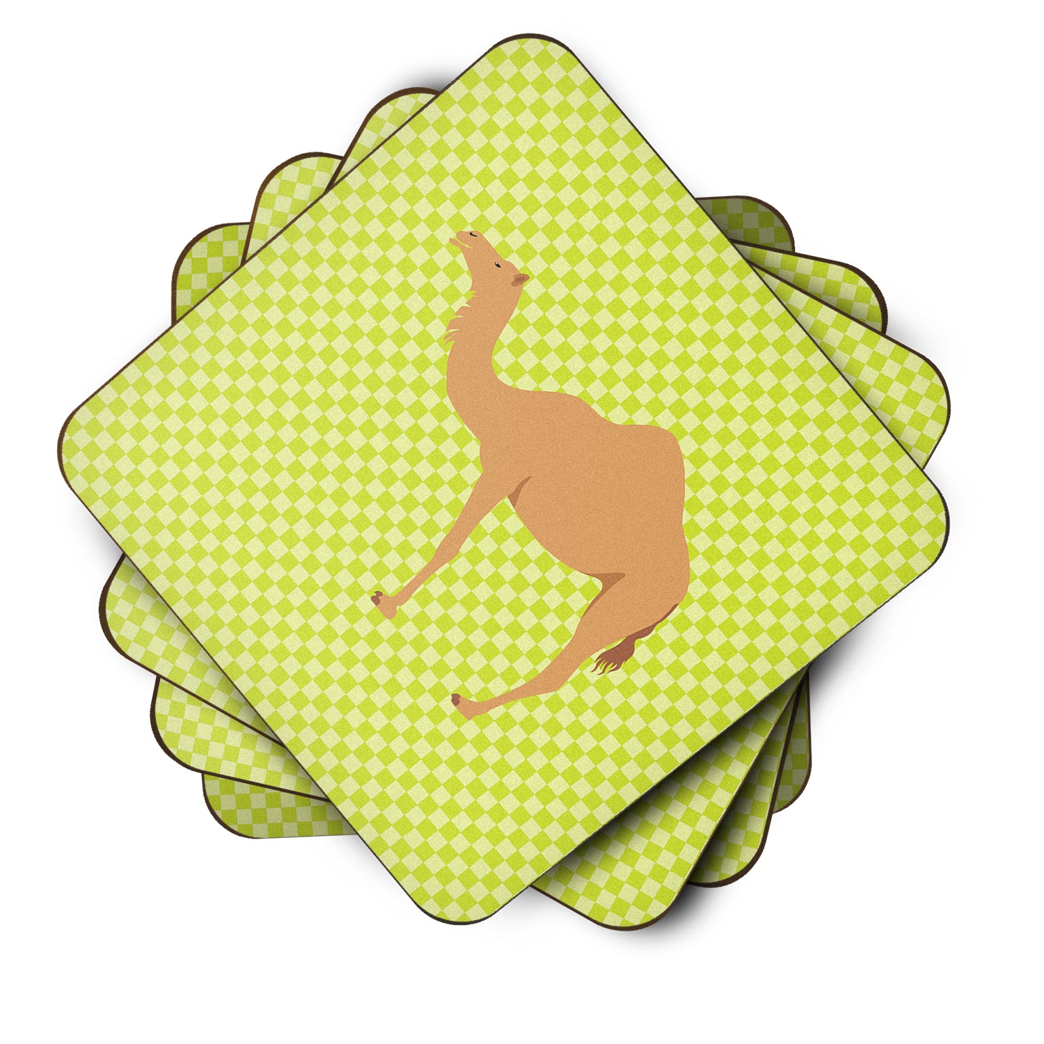 Arabian Camel Dromedary Green Foam Coaster Set of 4 BB7643FC - the-store.com