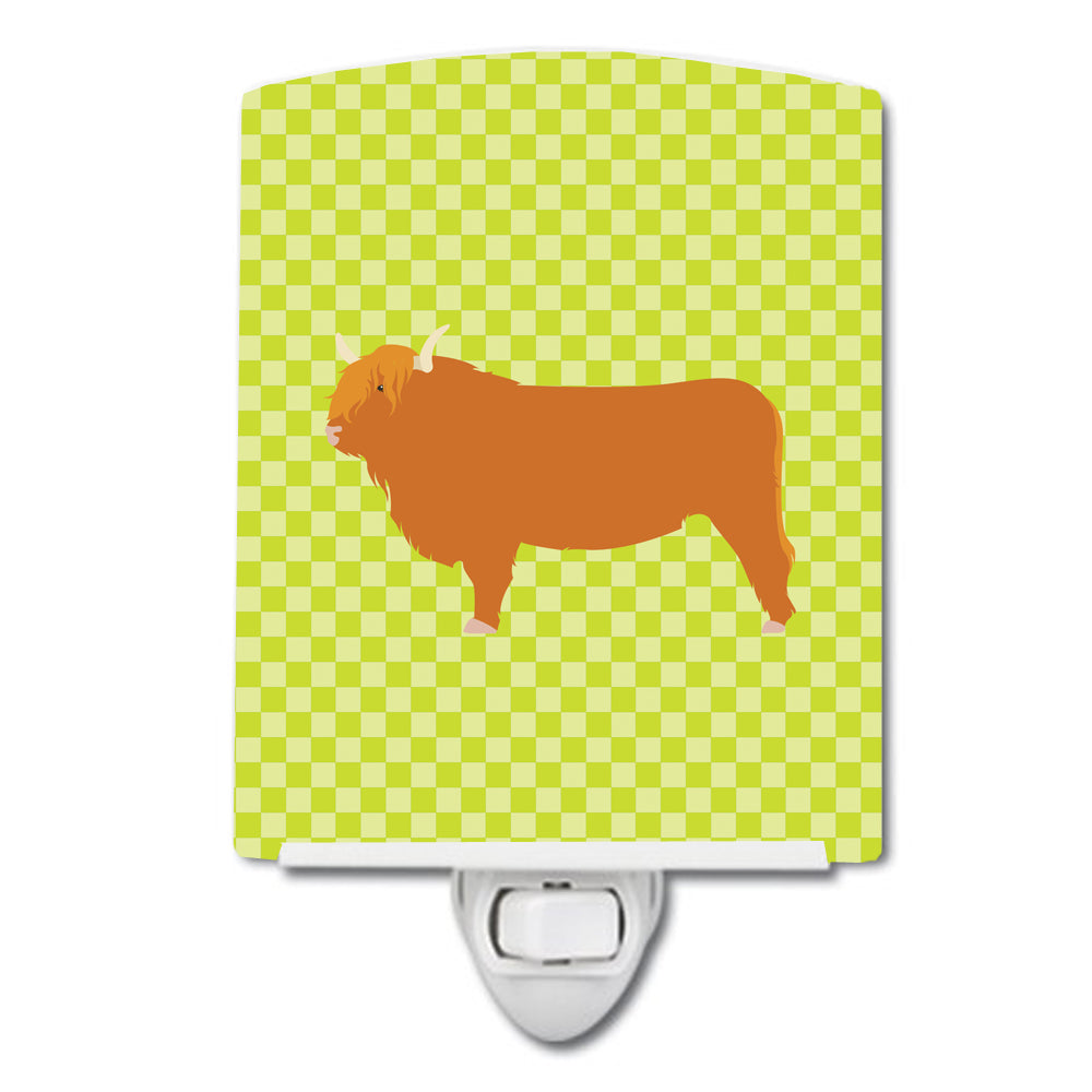 Highland Cow Green Ceramic Night Light BB7646CNL - the-store.com