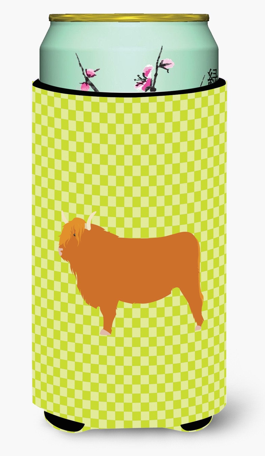 Highland Cow Green Tall Boy Beverage Insulator Hugger BB7646TBC by Caroline's Treasures