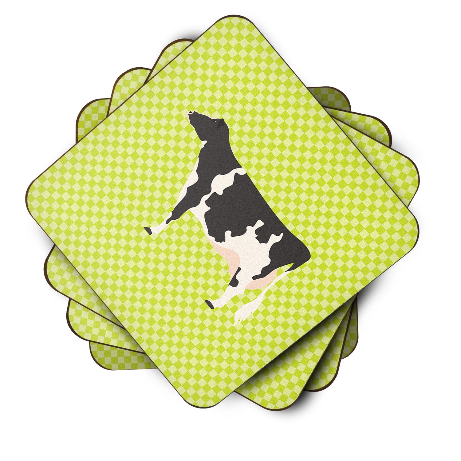 Holstein Cow Green Foam Coaster Set of 4 BB7648FC - the-store.com